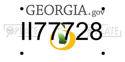 II77728 Georgia License Plate