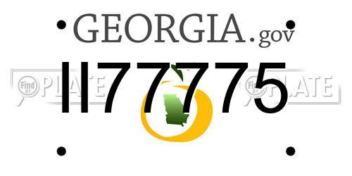 II77775 Georgia License Plate
