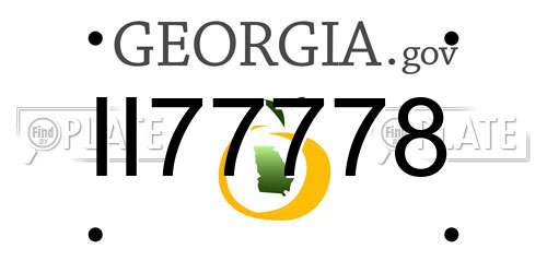 II77778 Georgia License Plate