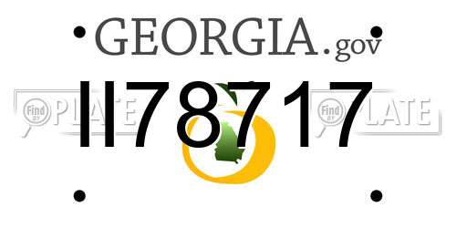 II78717 Georgia License Plate