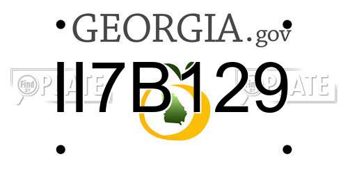II7B129 Georgia License Plate