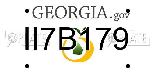 II7B179 Georgia License Plate
