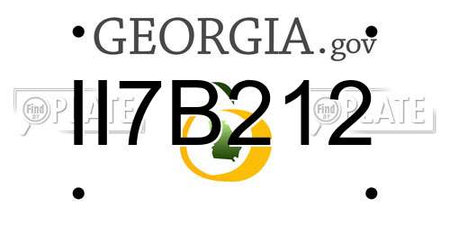 II7B212 Georgia License Plate