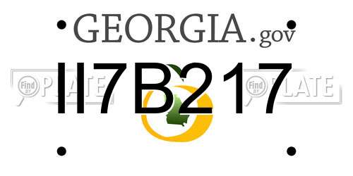II7B217 Georgia License Plate