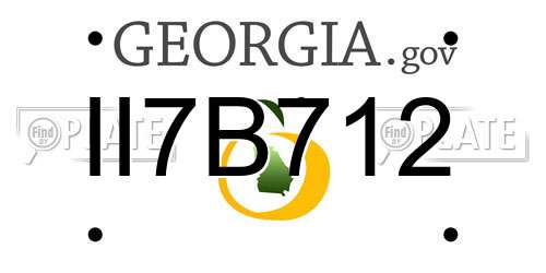 II7B712 Georgia License Plate