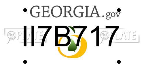 II7B717 Georgia License Plate