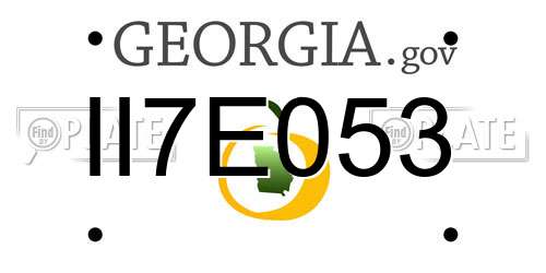 II7E053 Georgia License Plate