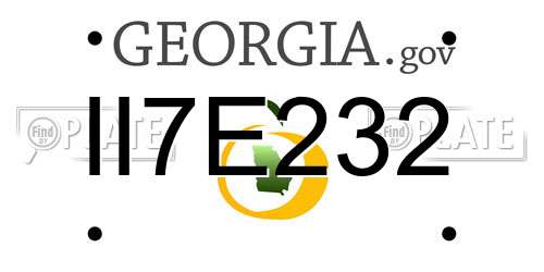 II7E232 Georgia License Plate