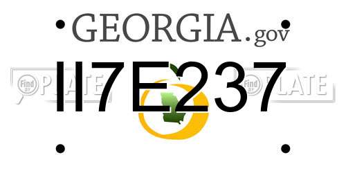 II7E237 Georgia License Plate