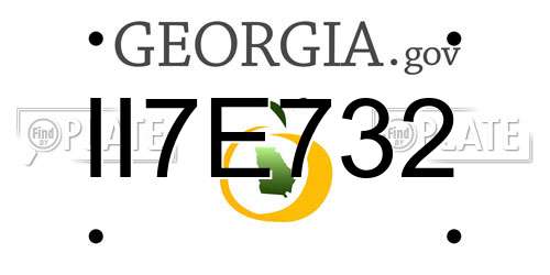 II7E732 Georgia License Plate