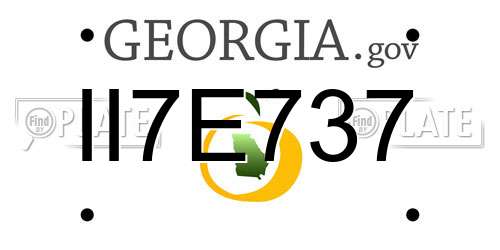 II7E737 Georgia License Plate