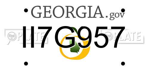 II7G957 Georgia License Plate