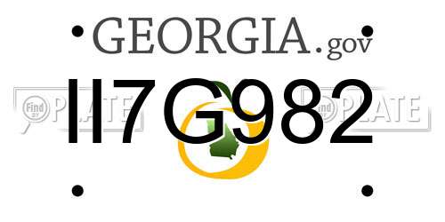 II7G982 Georgia License Plate