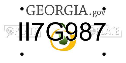 II7G987 Georgia License Plate