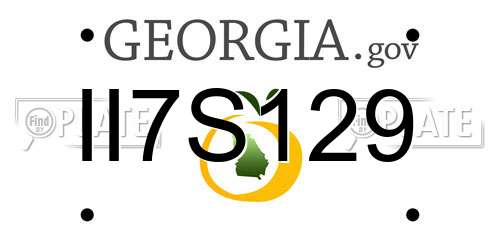 II7S129 Georgia License Plate