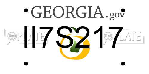 II7S217 Georgia License Plate