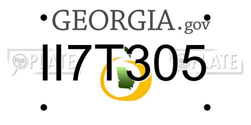 II7T305 Georgia License Plate