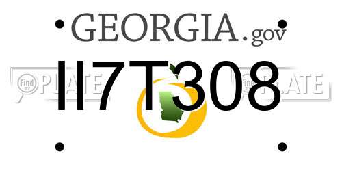 II7T308 Georgia License Plate