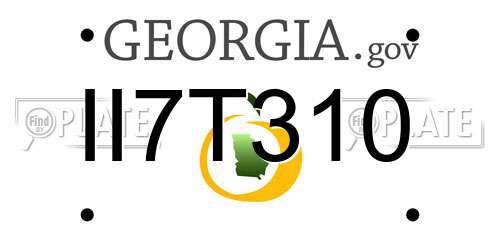 II7T310 Georgia License Plate