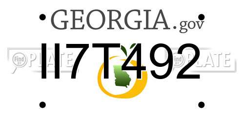 II7T492 Georgia License Plate