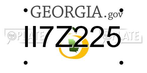II7Z225 Georgia License Plate