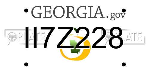 II7Z228 Georgia License Plate