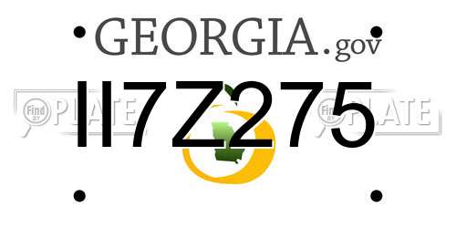 II7Z275 Georgia License Plate
