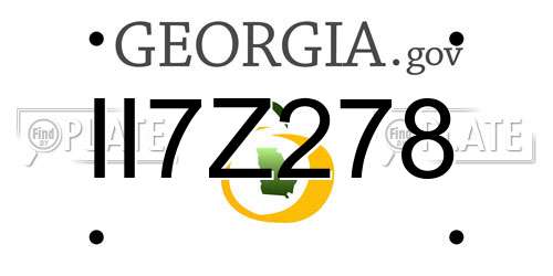 II7Z278 Georgia License Plate