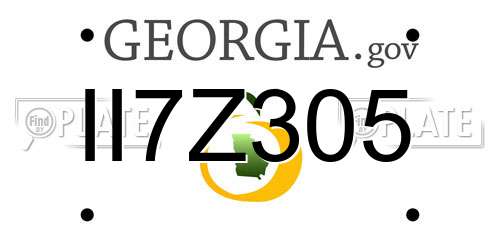 II7Z305 Georgia License Plate