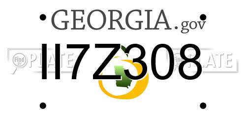 II7Z308 Georgia License Plate