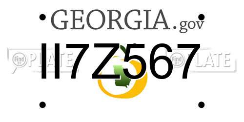 II7Z567 Georgia License Plate
