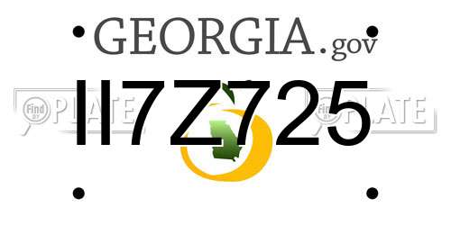 II7Z725 Georgia License Plate