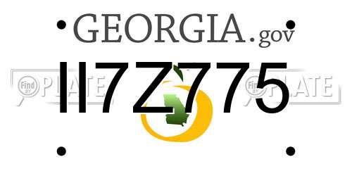 II7Z775 Georgia License Plate