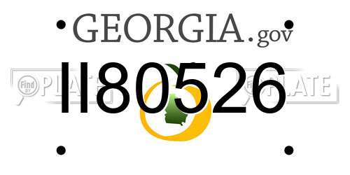 II80526 Georgia License Plate