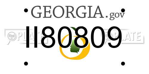 II80809 Georgia License Plate