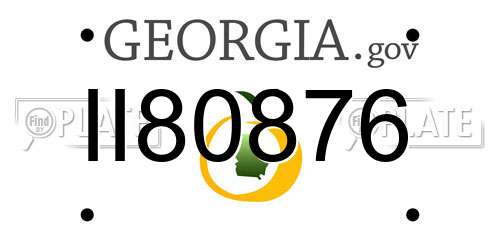 II80876 Georgia License Plate