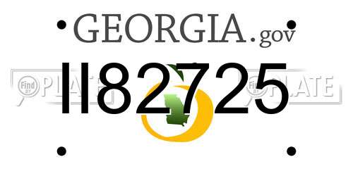II82725 Georgia License Plate