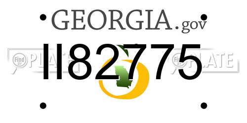 II82775 Georgia License Plate