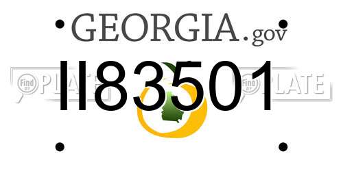 II83501 Georgia License Plate