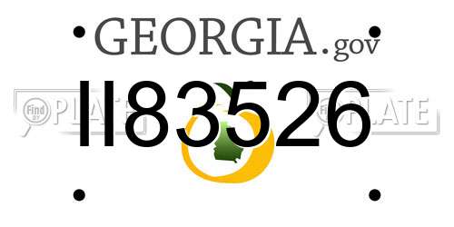 II83526 Georgia License Plate