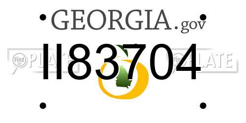 II83704 Georgia License Plate