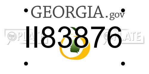 II83876 Georgia License Plate