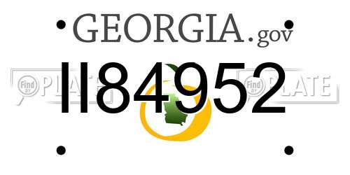 II84952 Georgia License Plate