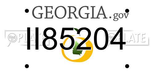 II85204 Georgia License Plate