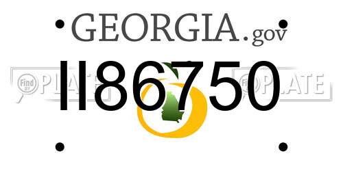 II86750 Georgia License Plate