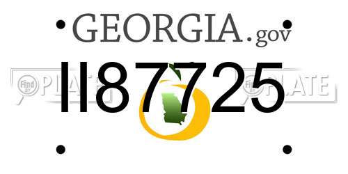 II87725 Georgia License Plate