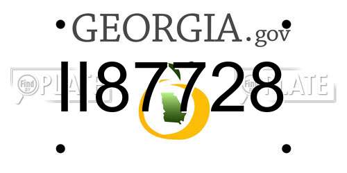 II87728 Georgia License Plate