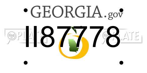 II87778 Georgia License Plate