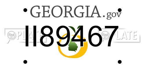 II89467 Georgia License Plate