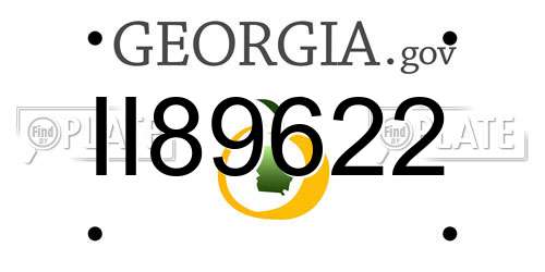II89622 Georgia License Plate